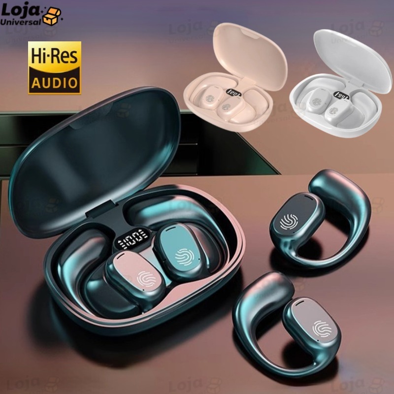 Fone De Ouvido D28 Condução De Ossos Sem Fio Bluetooth 5.3 uriculares TWS-D28 Para Computador De Jogos Por Telefone -LU