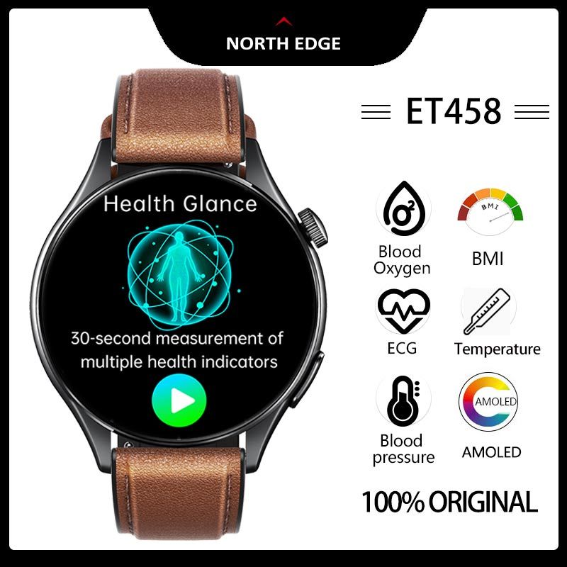 NORTH EDGE ET458 AMOLED Display ECG Exame Microfísico Monitoramento De Saúde Sma