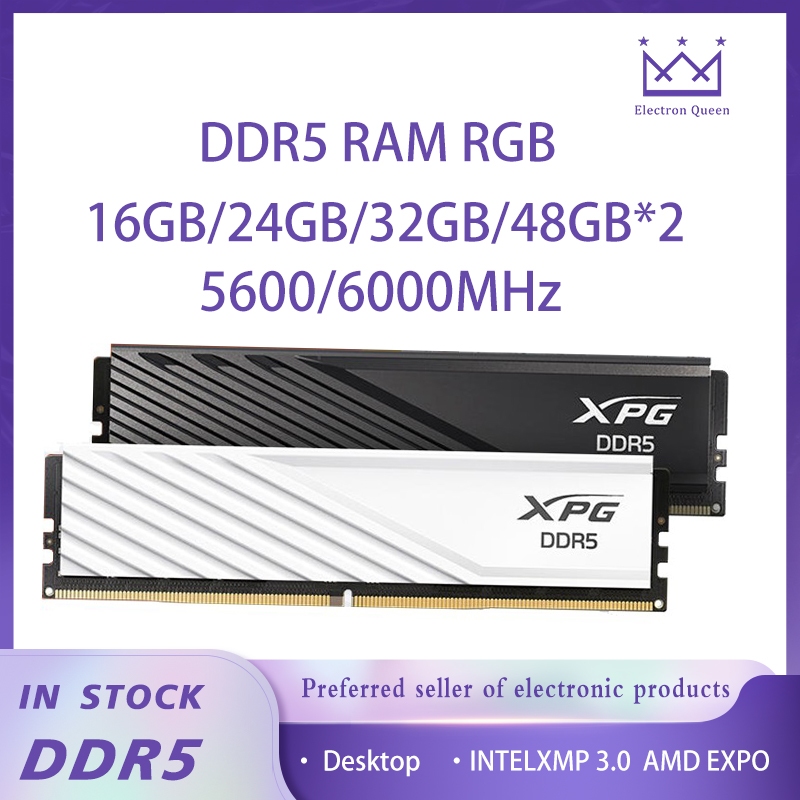 [Estoque pronto] Barra de luz RGB de memória ADATA XPG D300 DDR5 16GB/24GB/32GB/64GB 5600/6000/6400MHz Computador Deskto