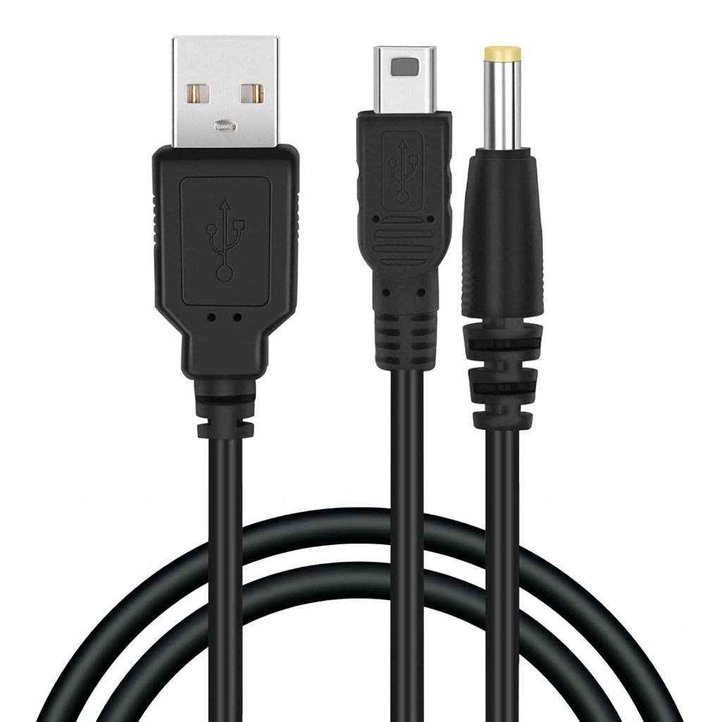 Cabo De Alimentação Do Carregador 2 Em 1 Carga De Dados USB Para Console PSP 1000 2000 3000