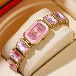 Novo Relógio Feminino CRRJU Marca De Moda Autêntica Com Pulseira De Aço Inoxidável Design Criativo Exclusivo Mostrador Q