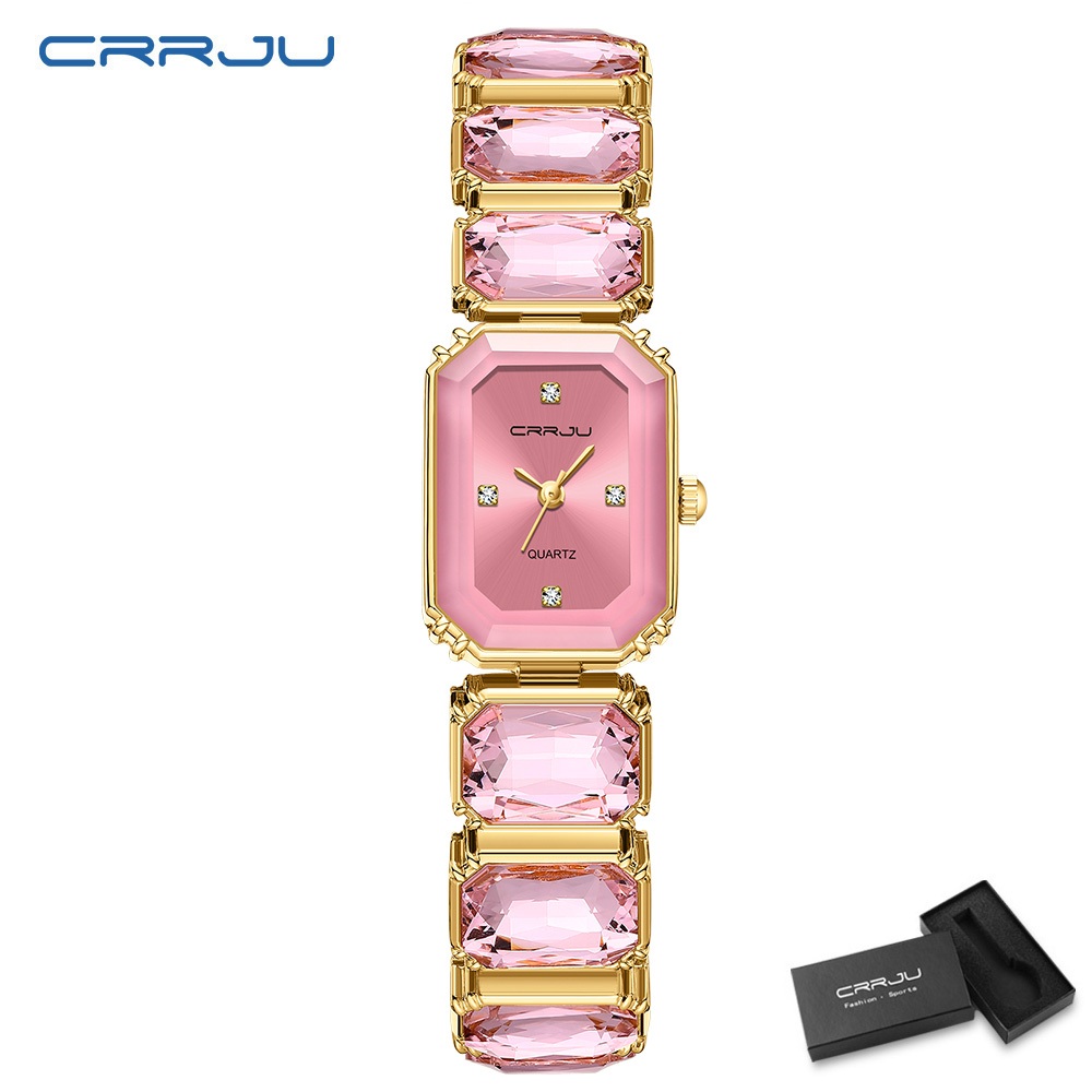 Elegante CRRJU Relógio Feminino Nova Chegada Marca Autêntica Pulseira De Aço Inoxidável Luxo Estilo Mostrador Pequeno Qu em Oferta na Shopee