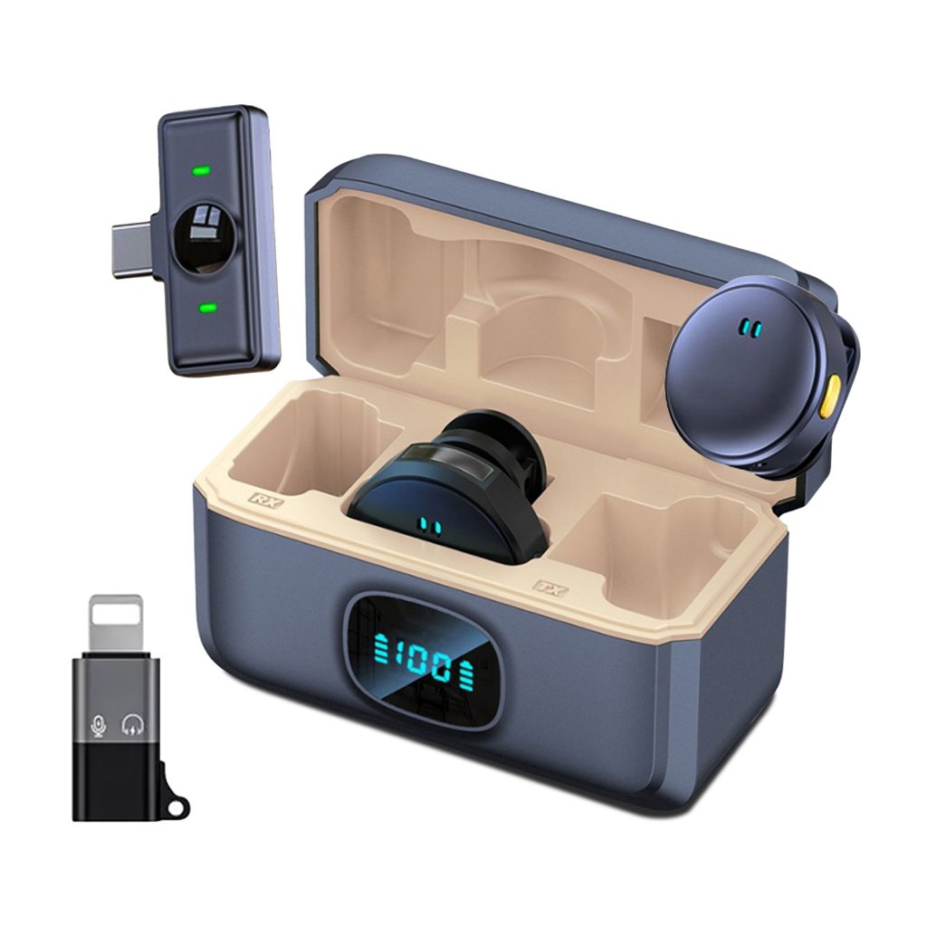 Microfone Lapela Sem Fio Imã para iPhone, Samsung, Motorola e Xiaomi - ENC Cancelamento de Ruído,8h Bateria,Plug & Play