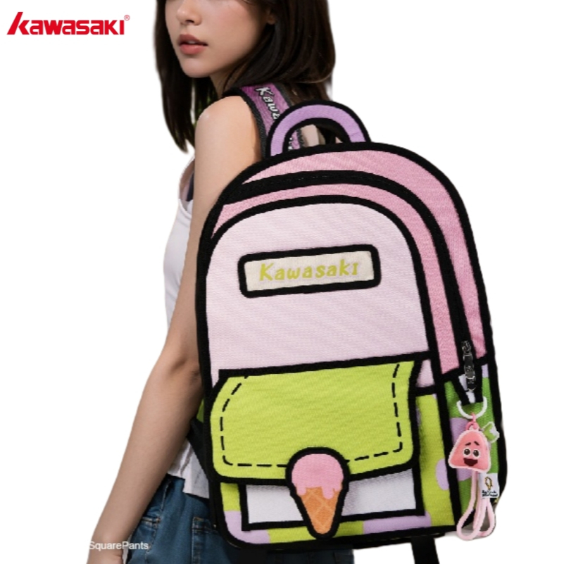 Kawasaki 2025 Bob Esponja Co Marca Badminton Mochila Bolsa K3G07-C8163 E K3G08-C8263 De Tênis Multifuncional Esportes Mo
