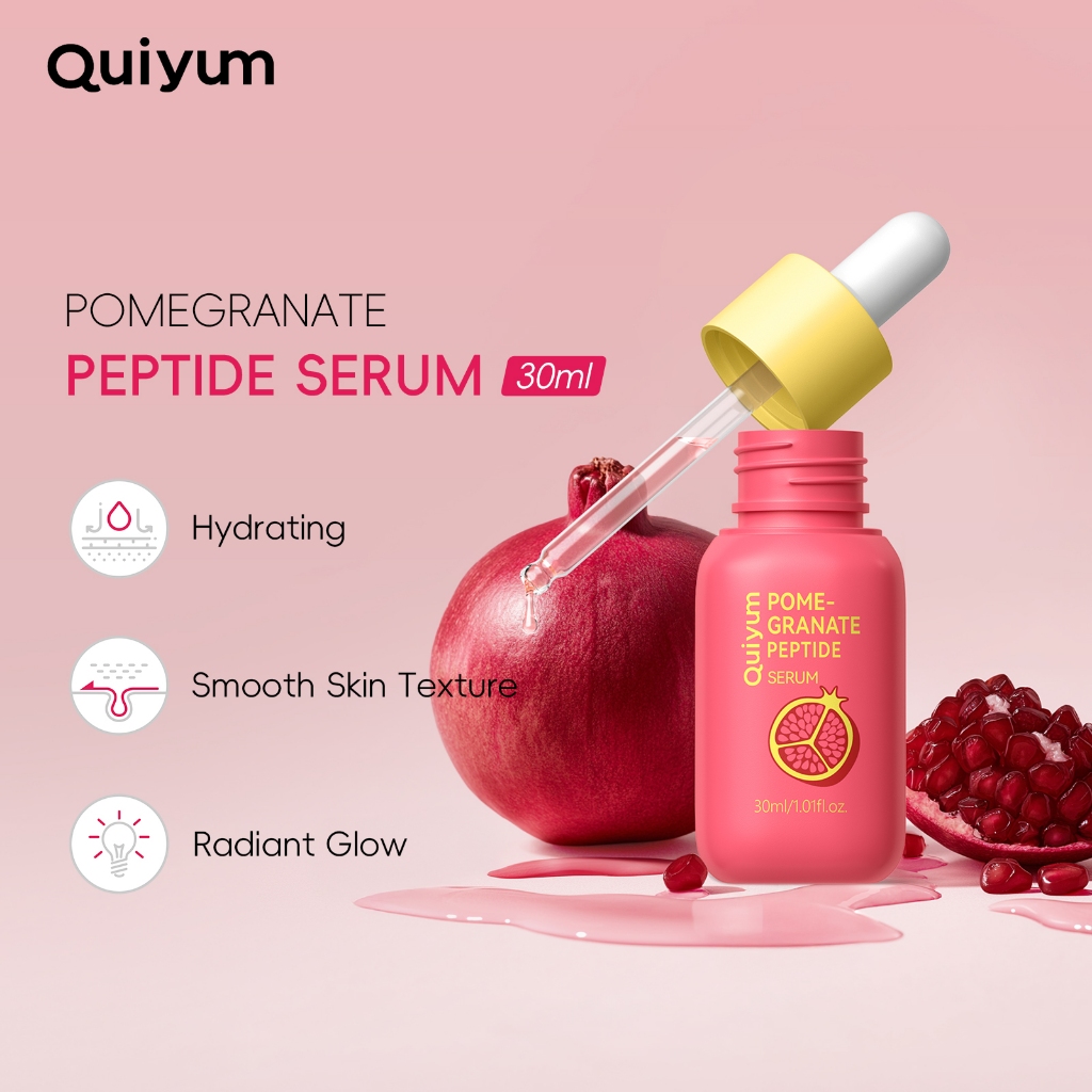 QUIYUM Pomegranate Peptide Serum 30ml-Hidratante E Booster Radiante , Textura Su