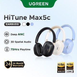 UGREEN Max5C Fone De Ouvido Sem Fio Bluetooth5.4 HiFi ANC CertificaçãoEm Alta Resolução Com Áudio 43dB Cancelamento 75Ho