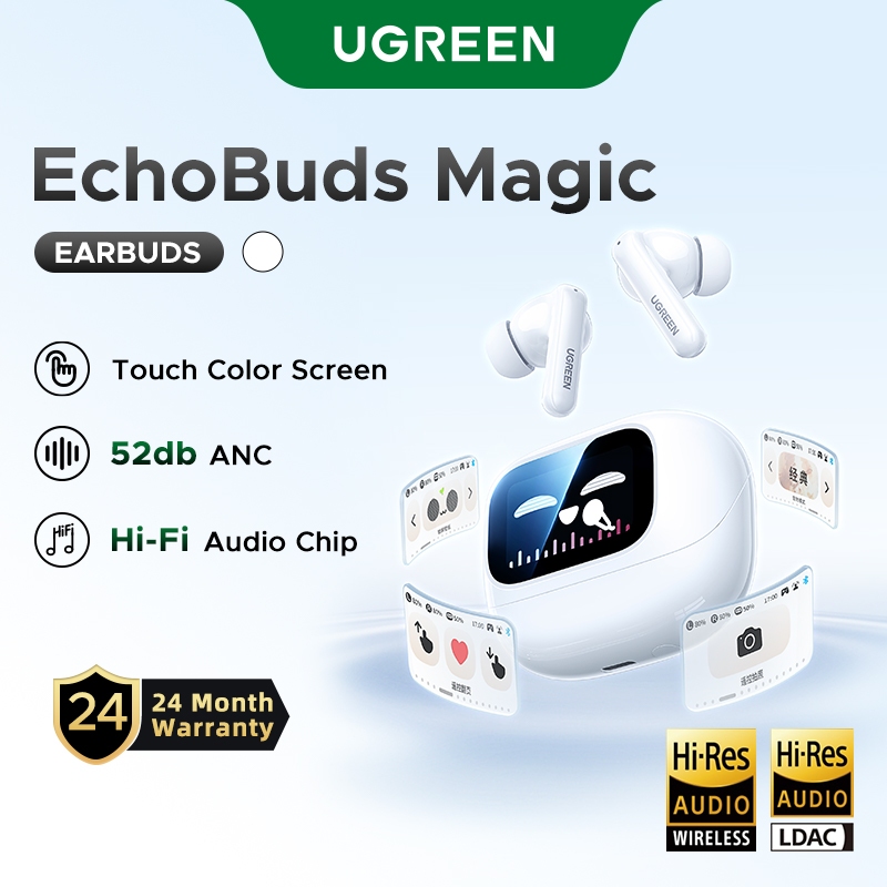 UGREEN T6 Magia Hi-Res Fone De Ouvido Bluetooth Com Cancelamento De Ruído Sem Fio Tela De Toque Esportes Adequado Para A em Oferta na Shopee