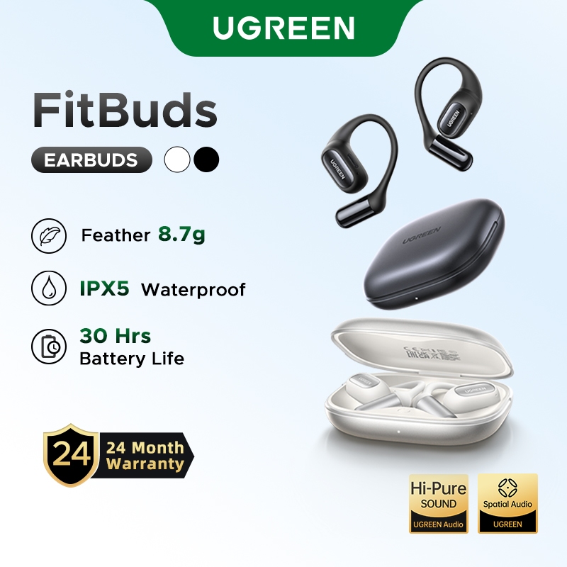 UGREEN FitBuds Fones De Ouvido Abertos TWS Esportivos 28H Playtime | IPX5 À Prova D'água Bluetooth 6.0 em Oferta na Shopee