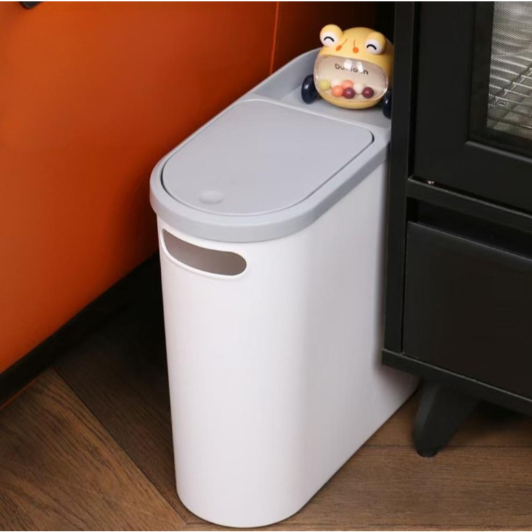 haosin Lixeira Estreita 10L com Tampa de Pressão e Vedação de Odor para Quarto/Banheiro/Escritório