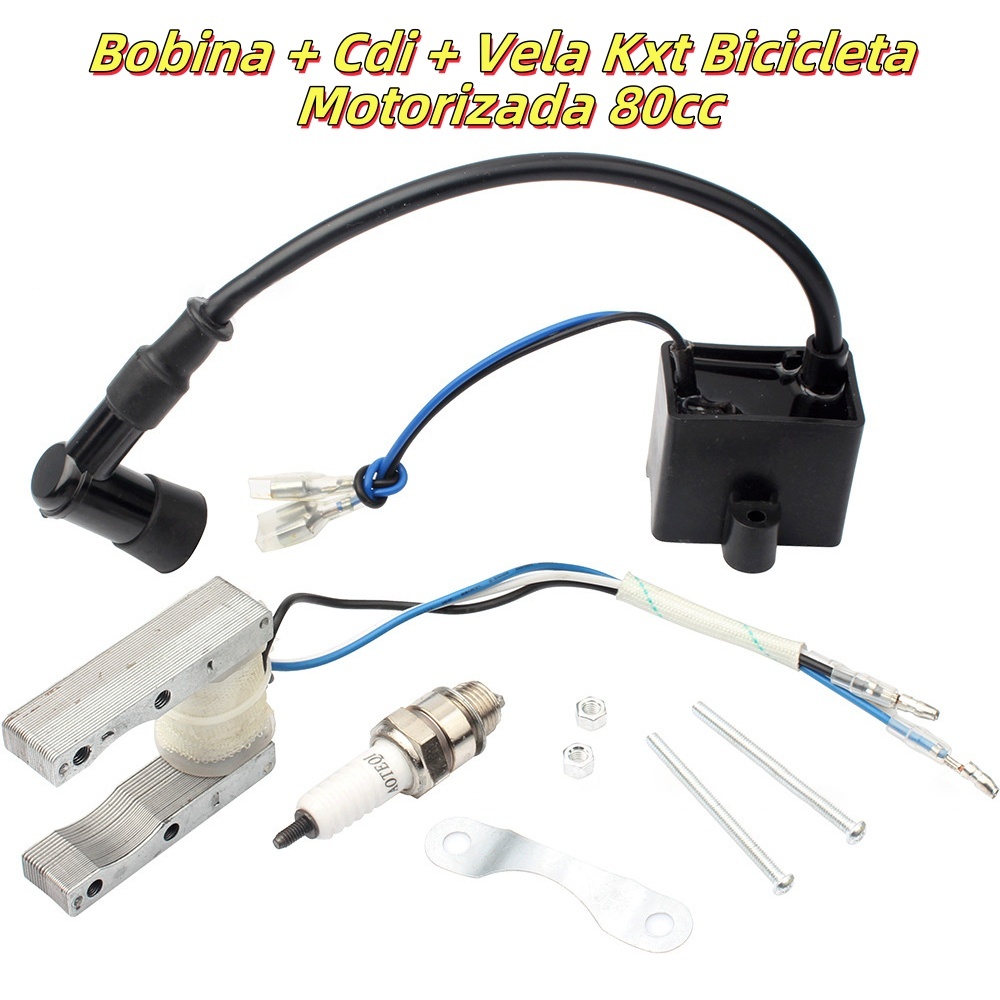 Bobina + Cdi + Vela Kxt Bicicleta Motorizada 80cc em Oferta na Shopee