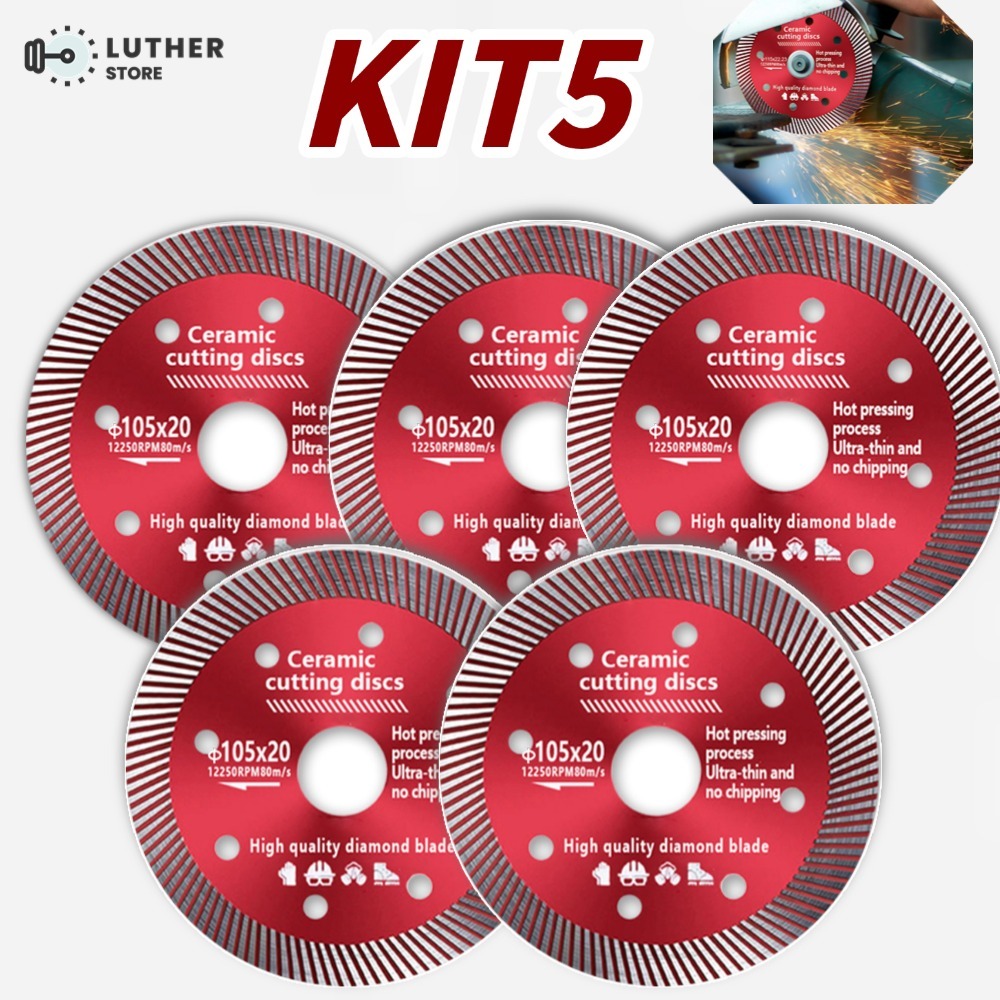 Kit2/3/5 Disco de Corte Diamantado Porcelanato 105 mm x 20 mm - 1,4mm A melhor qualidade Super Fino Diamantado em Oferta na Shopee