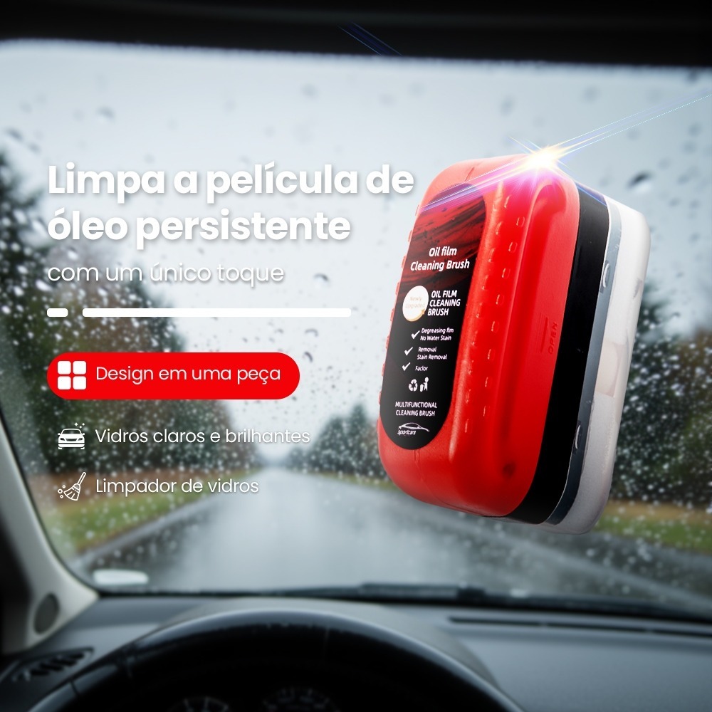 Esponja de limpeza de vidro de carro 120ml, escova de limpeza de para-brisa, agente de polimento de filme de óleo em Oferta na Shopee