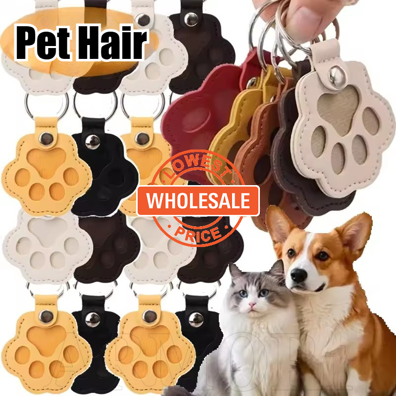 [Preços No Atacado] Chaveiro Coletor De Pêlos De Animais De Estimação De Couro Com Formato De Pata , Solução De Armazena