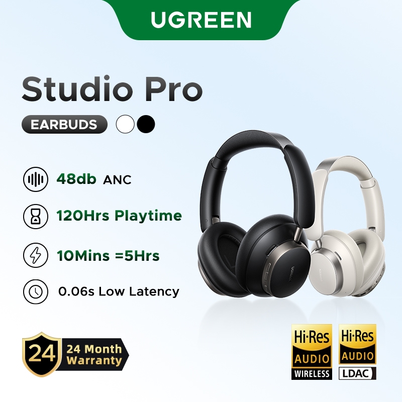 Fones De Ouvido Sem Fio UGREEN Studio Pro 48dB ANC Sobre Bluetooth | Cancelamento Ativo De Ruído Alta Resolução LDAC 120