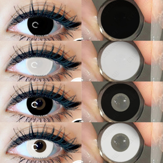 EYESHARE Louco Halloween Magister Anime Cosplay Lente De Contato De Branco Preto Vermelho em Oferta na Shopee