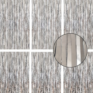 Kit 2/4/6 Cortina Holográfica Metalizada Franja 2x1m P/ Decoração De Festa