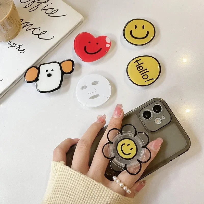 Coreia Bonito Acrílico Flor Universal Suporte Do Telefone Griptok Para IPhone Samsung Grip Tok Dobrável Dedo Bolso Soque
