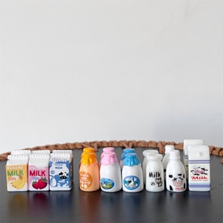 6 pçs conjunto Mini leite doce brinquedo modelo em miniatura garrafa de leite casa de boneca cozinha supermercado cena d em Oferta na Shopee