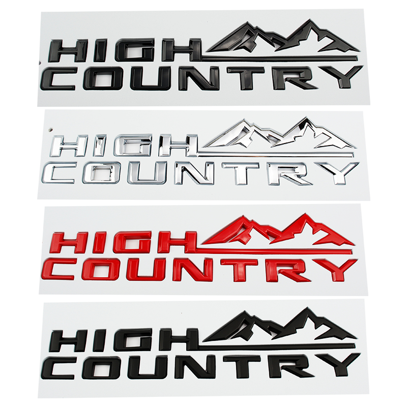 3D ABS HIGH COUNTRY Logo Porta Do Carro Lateral Traseiro Tronco Emblema Adesivo Decalque Para Chevrolet Silverado