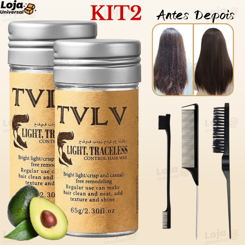 Bastão de Cera para Cabelo Anti-Frizz Frizzy Hair Tidying Creme Suavizante Styling Stick d...