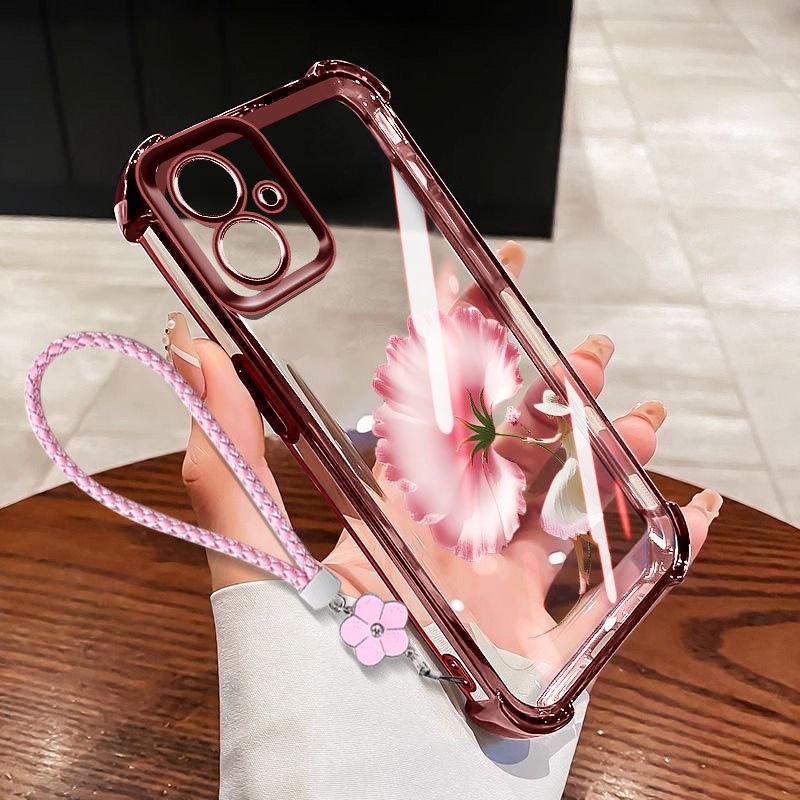 Capa De Telefone YBD Para Samsung Galaxy A07 A06 A03 A04 A05 A04E F04 M04 A042F M05 F05 A03 Core A04f Chifre Flor Airbag