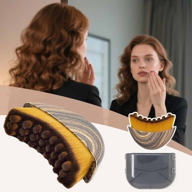 Escova Facial De Drenagem Linfática-Design Dupla Face Com Cerdas Amarelas E Marrons Para Escultura De Queixo Mandíbula , em Oferta na Shopee