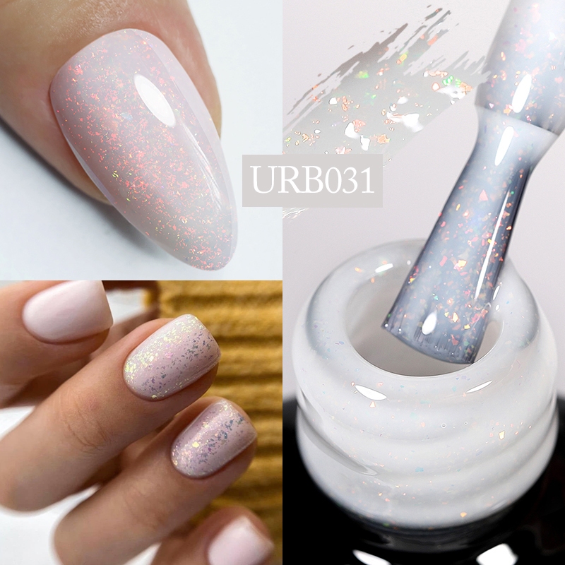 UR SUGAR 7ml Glitter Base De Borracha Gel Aurora Camaleão Rosa Ouro Flocos Verniz Embeber Semi Permanente UV Géis Polon