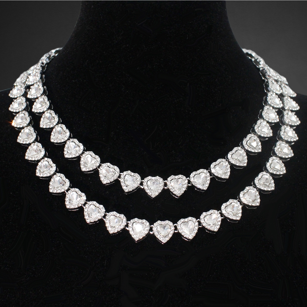 Colar De Prata 925 Hip Hop Corrente Diamante Coração 11mm Masculino Feminino Pulseira Acessórios Moda Jóias