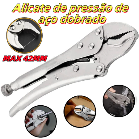 Alicate Aço Pressão 10 Pol 250mm Mordente Curvo