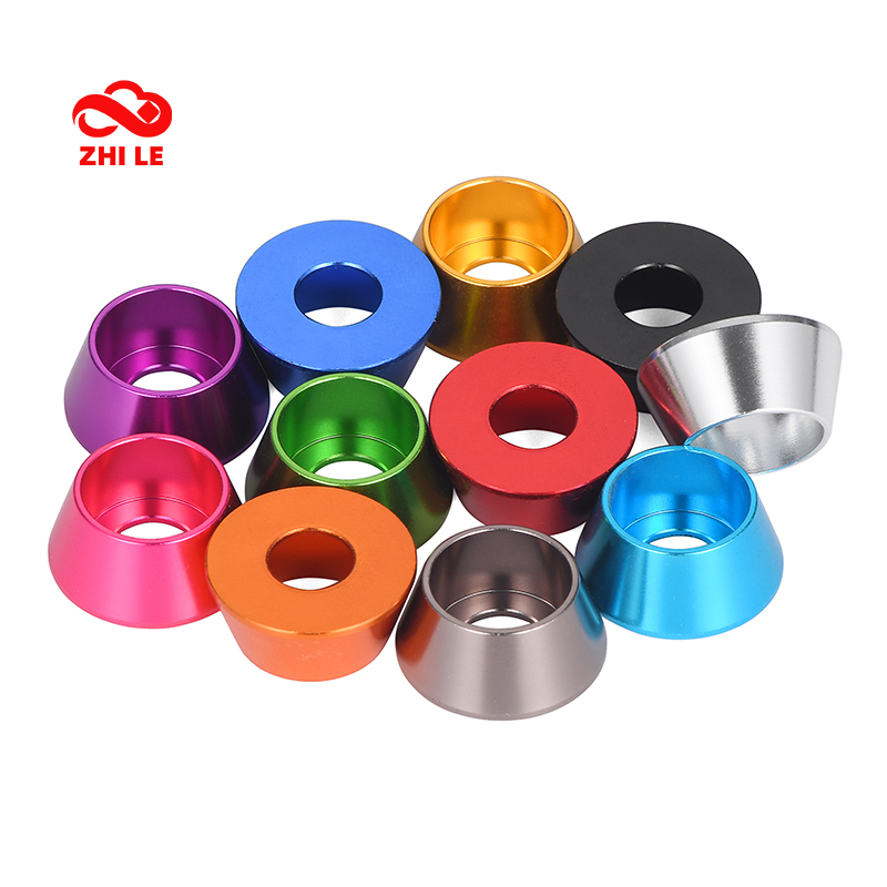 M2 M2.5 M3 M4 M5 M6 M8 Arruelas De Metal De Liga De Alumínio Tampa Cônica Conjunto De Arruela Anodizada Junta Decorativa