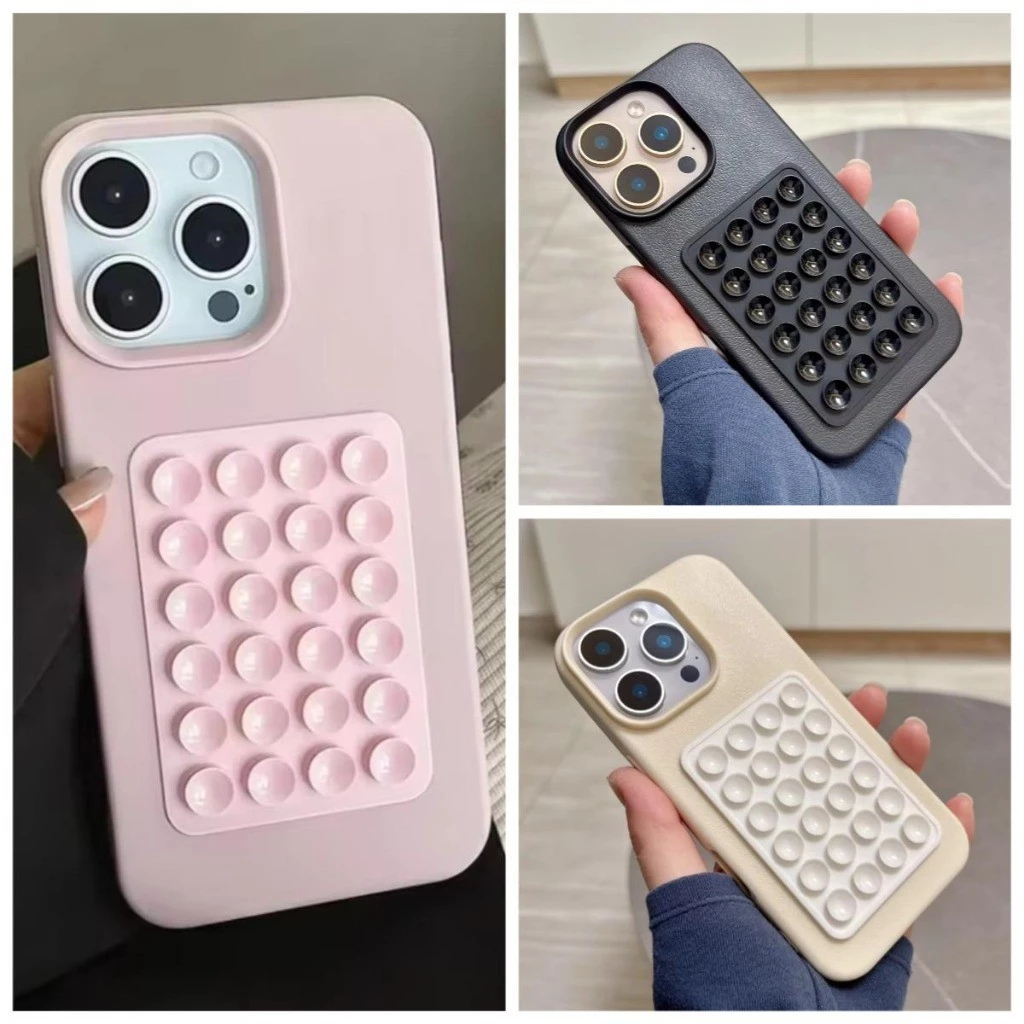 Capa De Couro Com Ventosa 3D Para iPhone 17 Pro Max 16 15 14 13 12 11 Pro Max Plus XR XS Litchi Padrão Macia em Oferta na Shopee