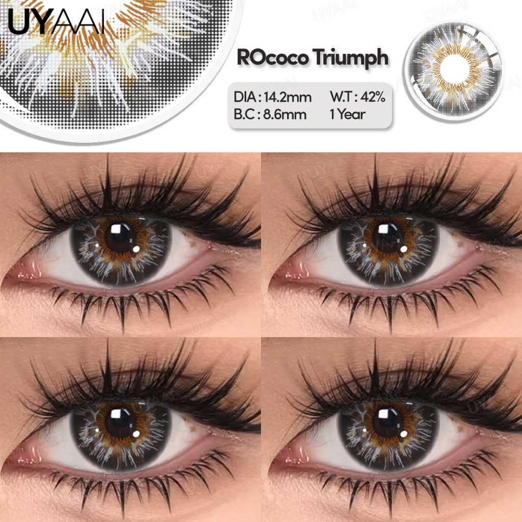 UYAAI 2025 Chegam Novas Lentes 1 Par Cinza De Contato Olhos Marrons Choco Jump Série Maquiagem Beleza Macias De Alta Qua
