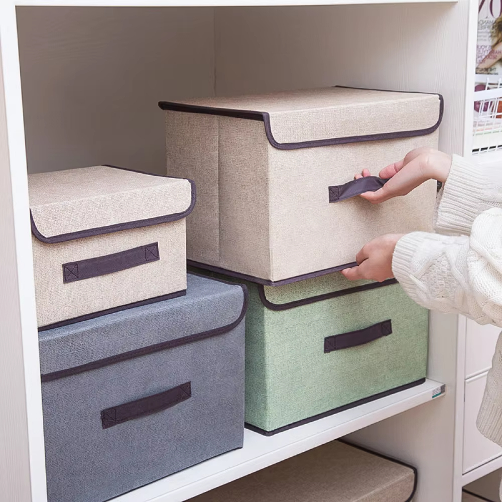 KIT 2 Caixa de Armazenamento de Tecido Não-Dobrável  para Roupas Íntimas, Meias e Cosméticos em Oferta na Shopee