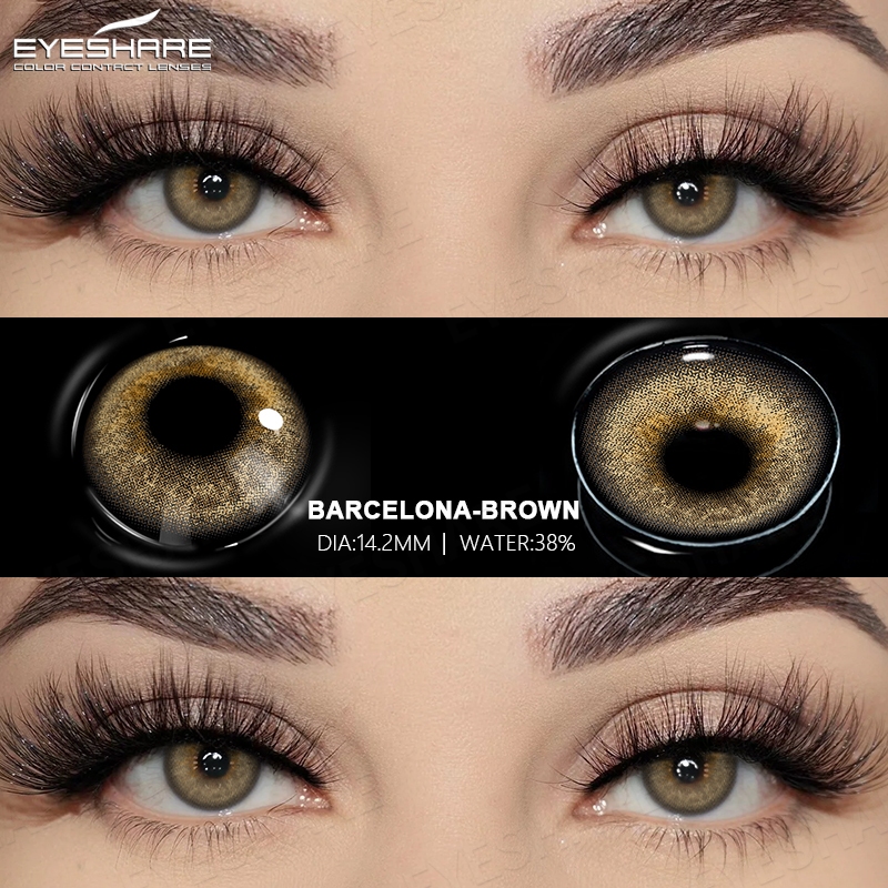 Detalhes do EYESHARE 2 Pcs Série SYDNEY Lentes De Contato Coloridas Para Olhos Coreano Natural Marrom Moda Anual Azuis
