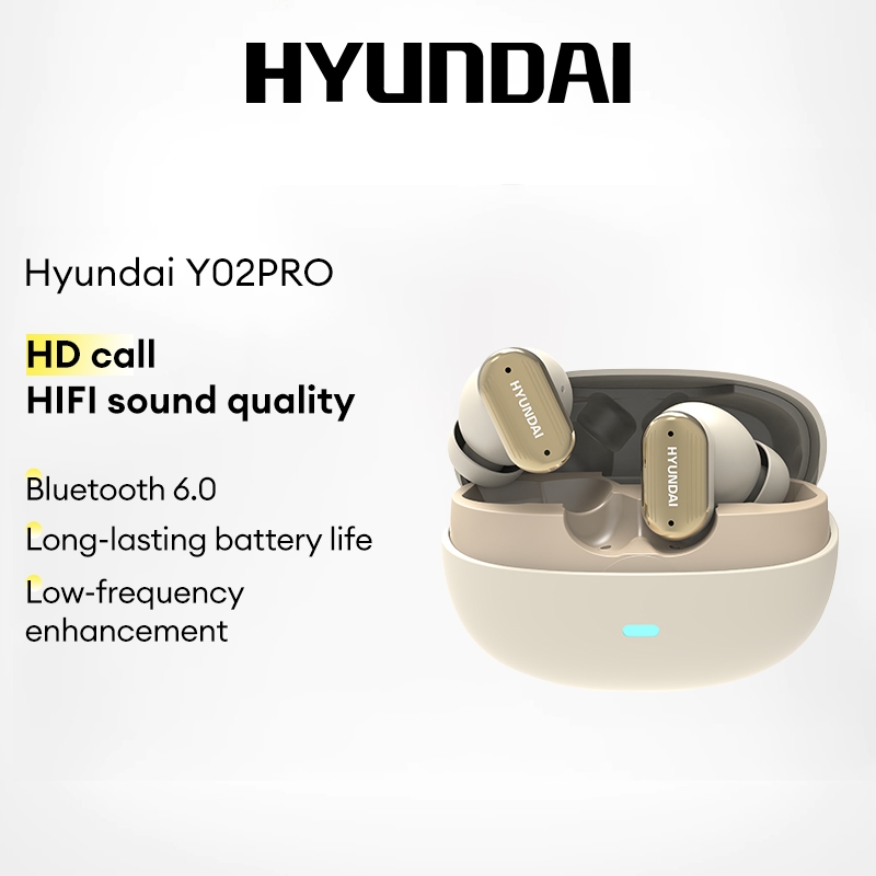 Hyundai Y02PRO Fone De Ouvido Intra-Auricular Sem Fio Bluetooth Com Redução De Ruído De Longa Duração Da Bateria em Oferta na Shopee