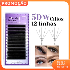 Cilios WENDY 5DW C/D Extensiones De Pestañas Cilios Para Extensão Em W Forma Cílios Tufinho Maquiagem Ferramentas