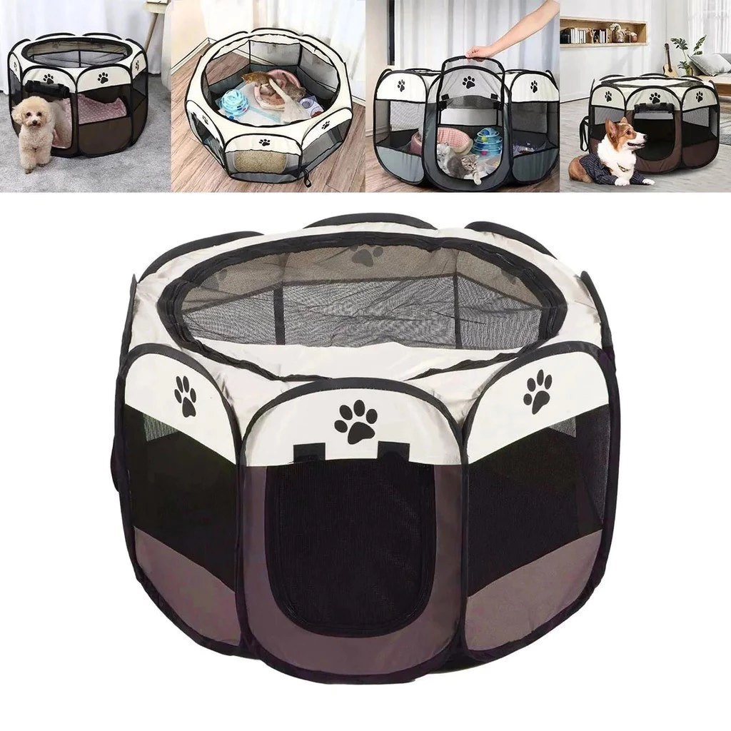 MIW Casa De Gaiola Para Animais De Estimação Cães E Gatos Cerca Grande Dobrável Portátil Resistente Cachorro