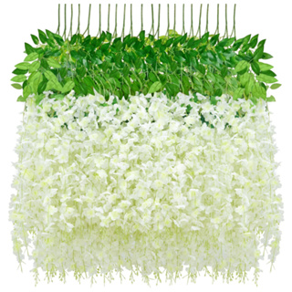 Kit 12 Ramos Flor Cerejeira Artificial Grande Pendente Corrente Galhos Decoração Cores Rosa e Branco em Oferta na Shopee