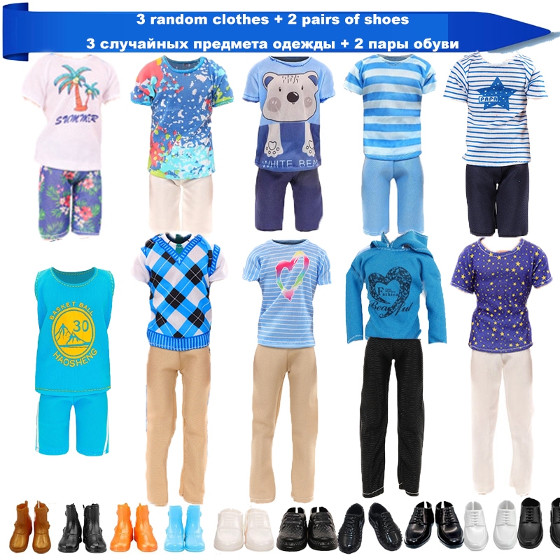 5 Peças Roupas E Acessórios De Boneca Incluindo 3 Tops Calças Casuais Aleatórias 2 Pares De Sapatos Para Menino De 12 Po em Oferta na Shopee