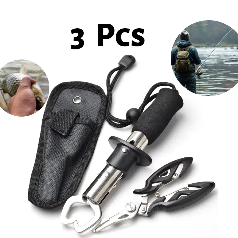 Kit 3Pcs Alicate De Pesca E Ferramentas Multifuncionais Para Os Lábios De Peixe
