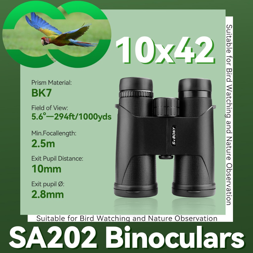 SVBONY SA202 Telescópio Binocular 10x42 Telhado Prisma FMC Revestimento Para Observação De Pássaros E Da Natureza em Oferta na Shopee