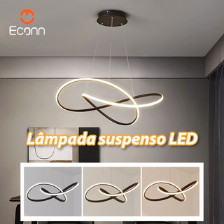 Lustre LED moderna com regulagem de três cores e comprimento ajustável para restaurantes quarto Sala de esta