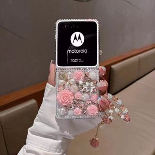 Razr 60 Capa Para Motorola Ultra 50 40 Plus 2024 2025 Pro Luxo Diamante Flor Pulseira Celular em Oferta na Shopee