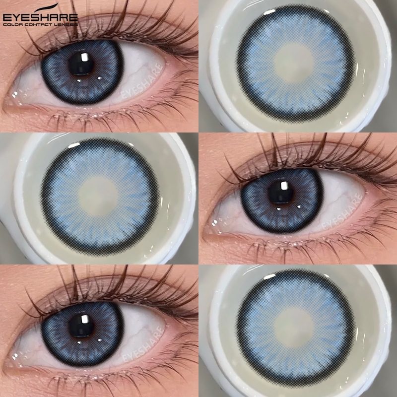 1 Par De Lentes De Contato Coloridas Do Brasil Para Olhos Com Estojo Uso Anual , Perfeito Festas , Macias Maquiagem Dos