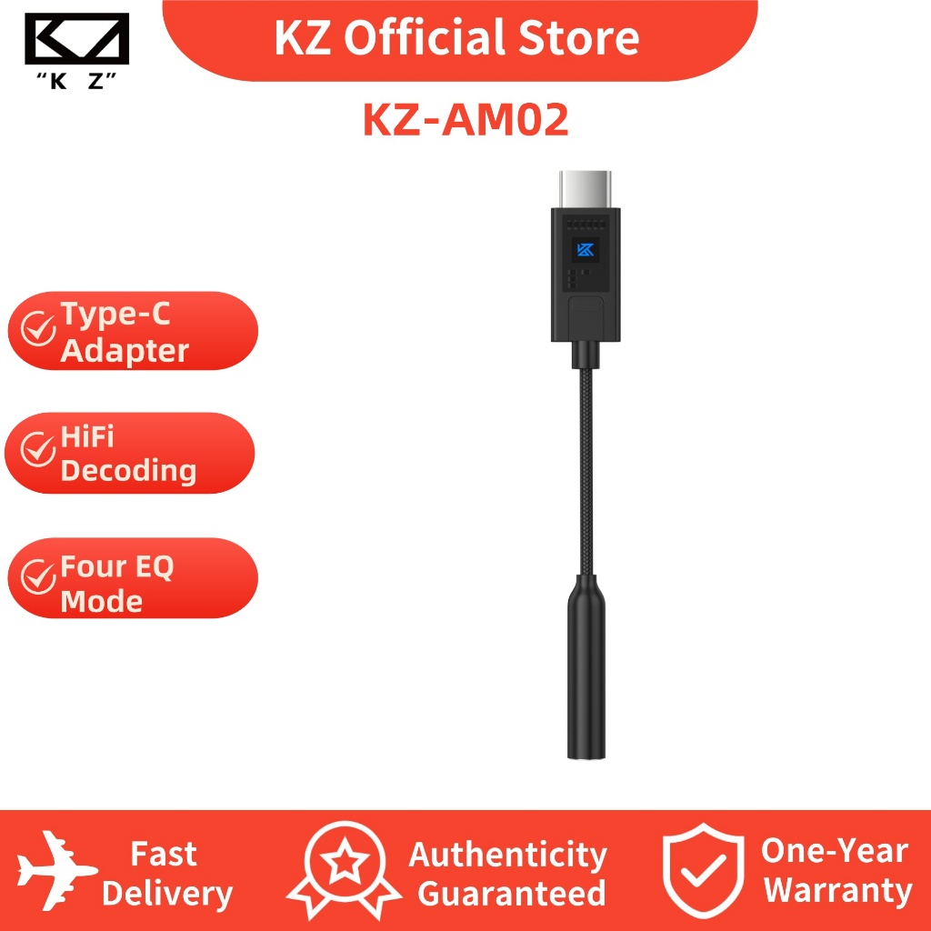 Cabo Adaptador KZ AM02 Tipo C De 3.5 mm Para Com Ajuste EQ Decodificação De Alta Definição