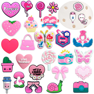 MEIDJ 1 Peça Amuletos De Sapato Decrations Série Rosa De Desenho Animado Sandálias Fivela Botão De Acessórios De PVC em Oferta na Shopee