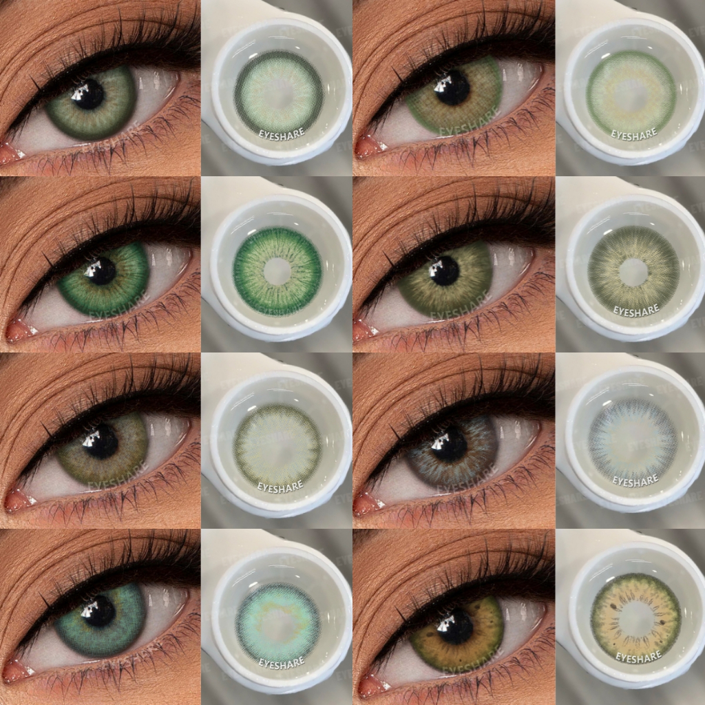 Lentes De Contato Coloridas Série Verde Com Estojo Envio Rápido De Verdes Da Moda Brasileira em Oferta na Shopee