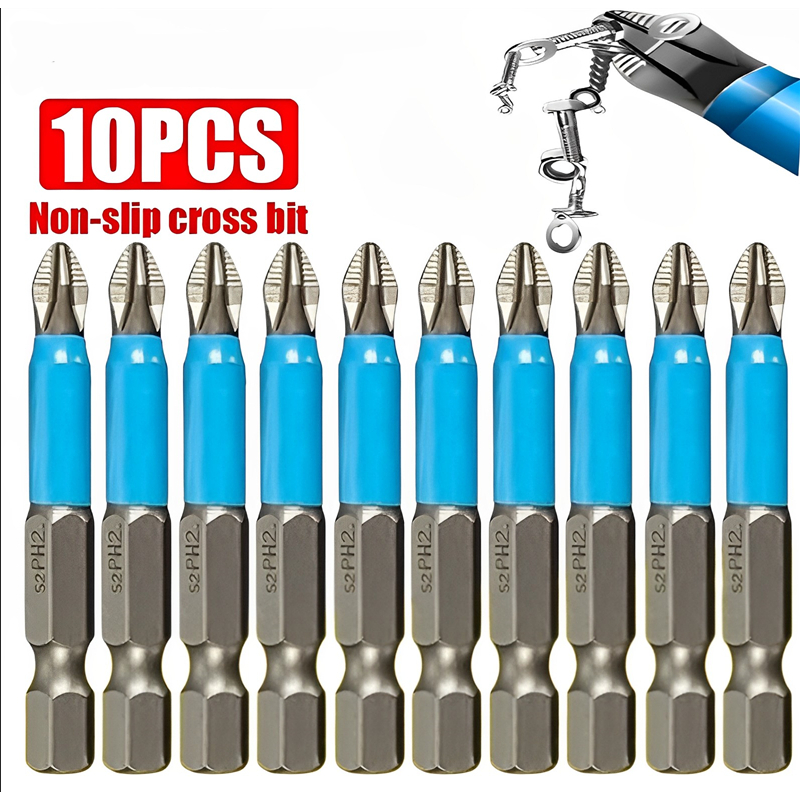 Jogo 10 Bits Ponteira Phillips Imantada Furadeira Parafusadeira Antiderrapante