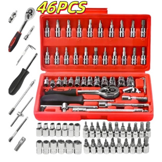 Kit De Ferramentas 46/9 Peças Jogo De Soquetes Chave Catraca Reversível Com Maleta Jogo De Ferramentas em Oferta na Shopee