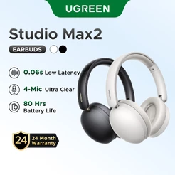 UGREEN Max2 Fone De Ouvido Sem Fio Bluetooth 5.4 HiFi Certificado De Alta Resolução Com Cancelamento De Ruído De Áudio